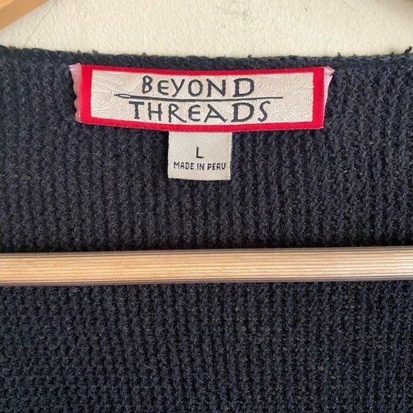 BEYOND THREADS Bohemian Lagenlook Minimalist Lightweight Open Front Cardigan L - Picture 8 of 9